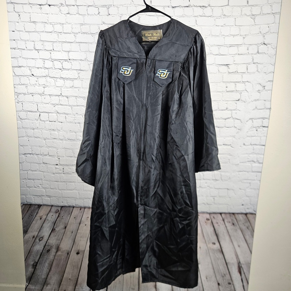 Oak Hall Southern University Graduation Gown Black SU Embroidered 5'6" to 5'8"